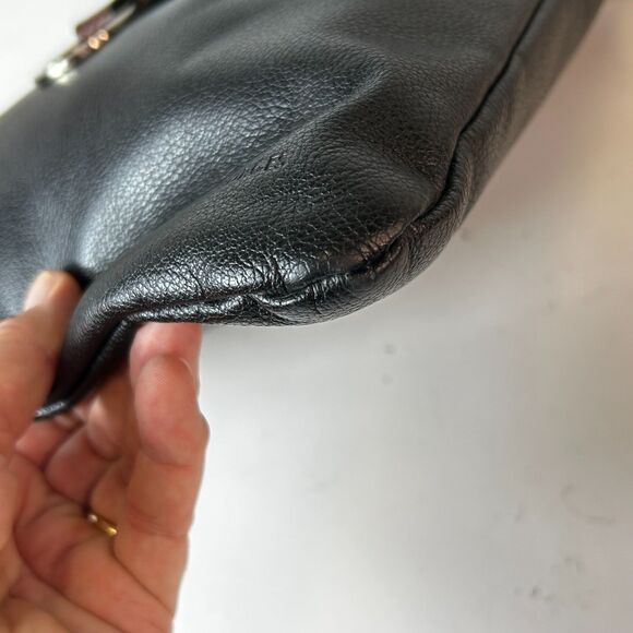 Jack Georges Black Cognac Croco Embossed Flap Front Crossbody Shoulder Bag - Picture 8 of 14